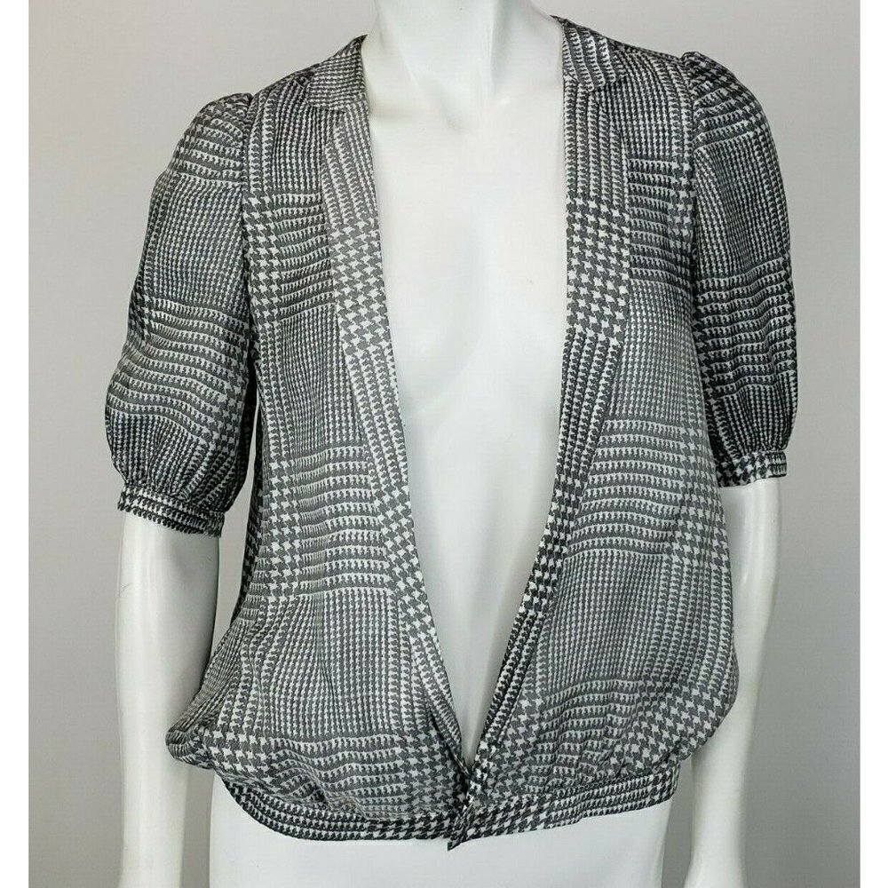 Nude:Masahiko Maruyama Blouse Womens Size 38 Grey Black Cupra Jacket